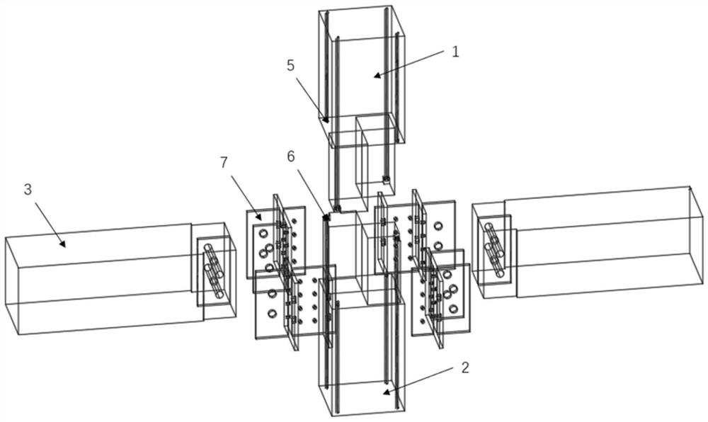 Hoop type steel reinforced concrete beam column dry type joint structure