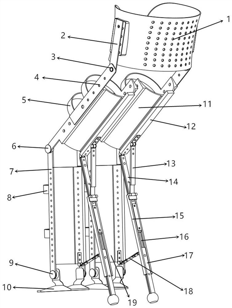 Exoskeleton appliance assisting human body support and helping people to sit up