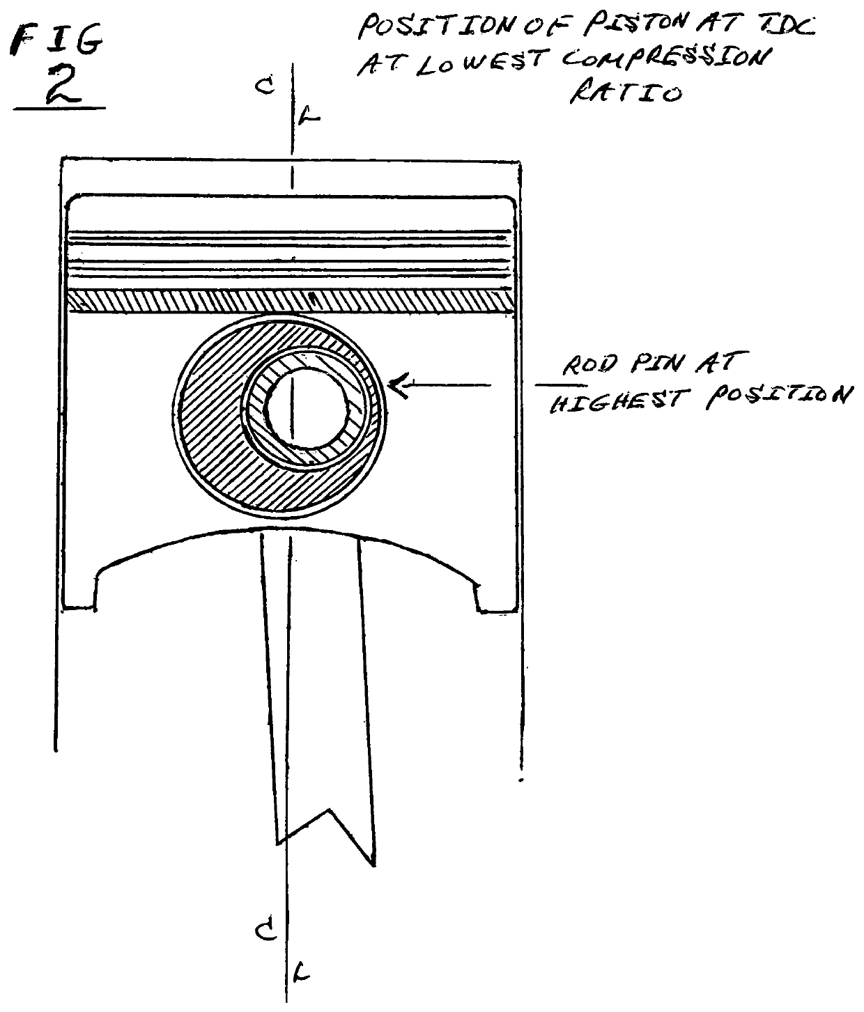 Casella hydraulic variable compression ratio piston