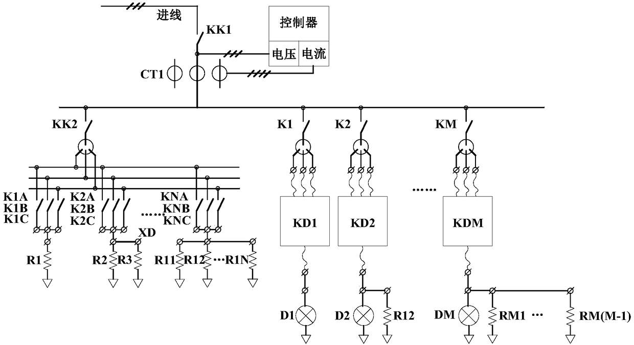 Detection device and method for three-phase current unbalance adjustment device