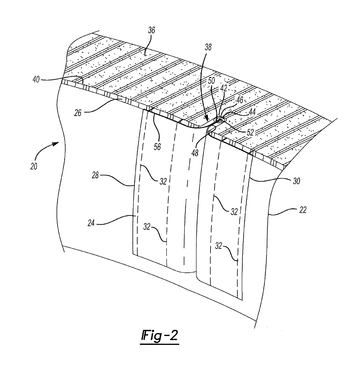 Cover panel for vehicle seat with invisible tie-down