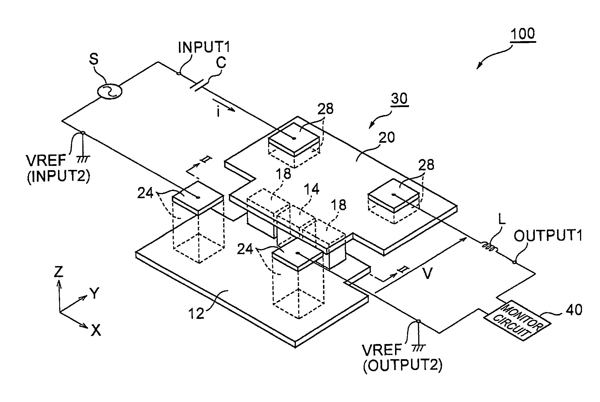 Magnetic device and frequency detector