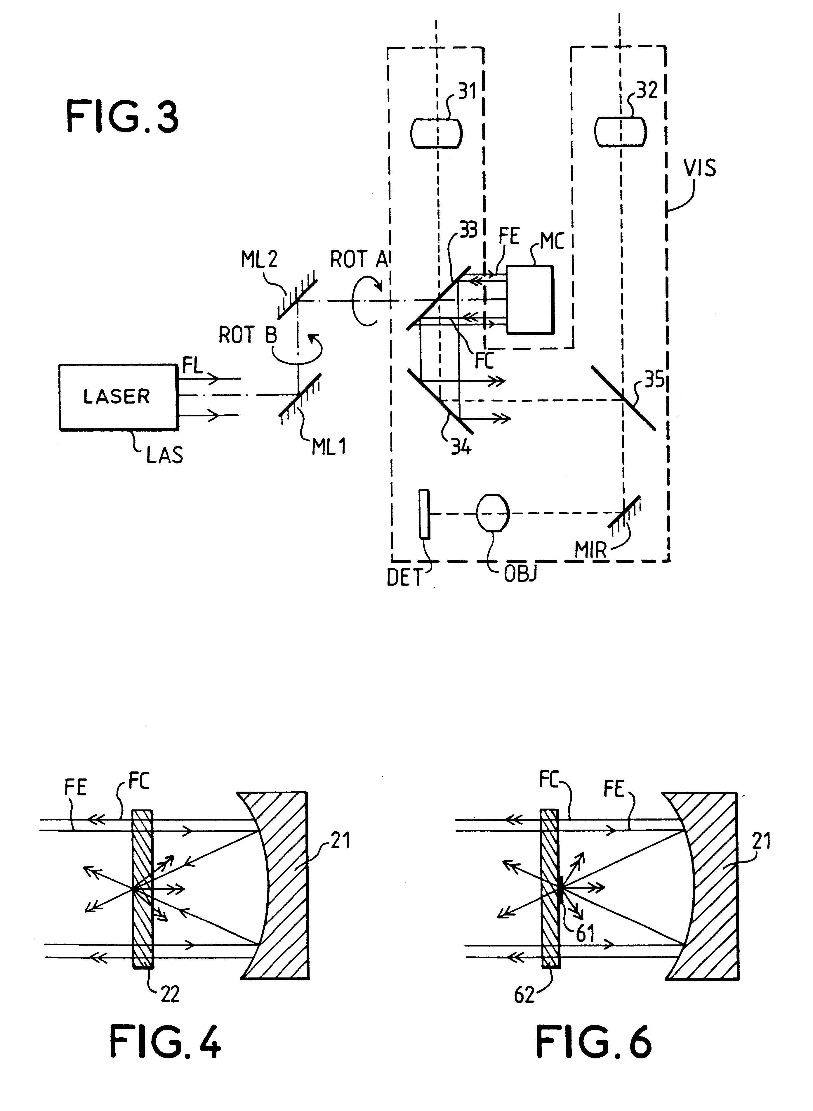 Device for harmonizing a laser emission path with a passive observation path