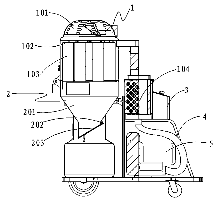 Automatic dust cleaning and placing type dust collector