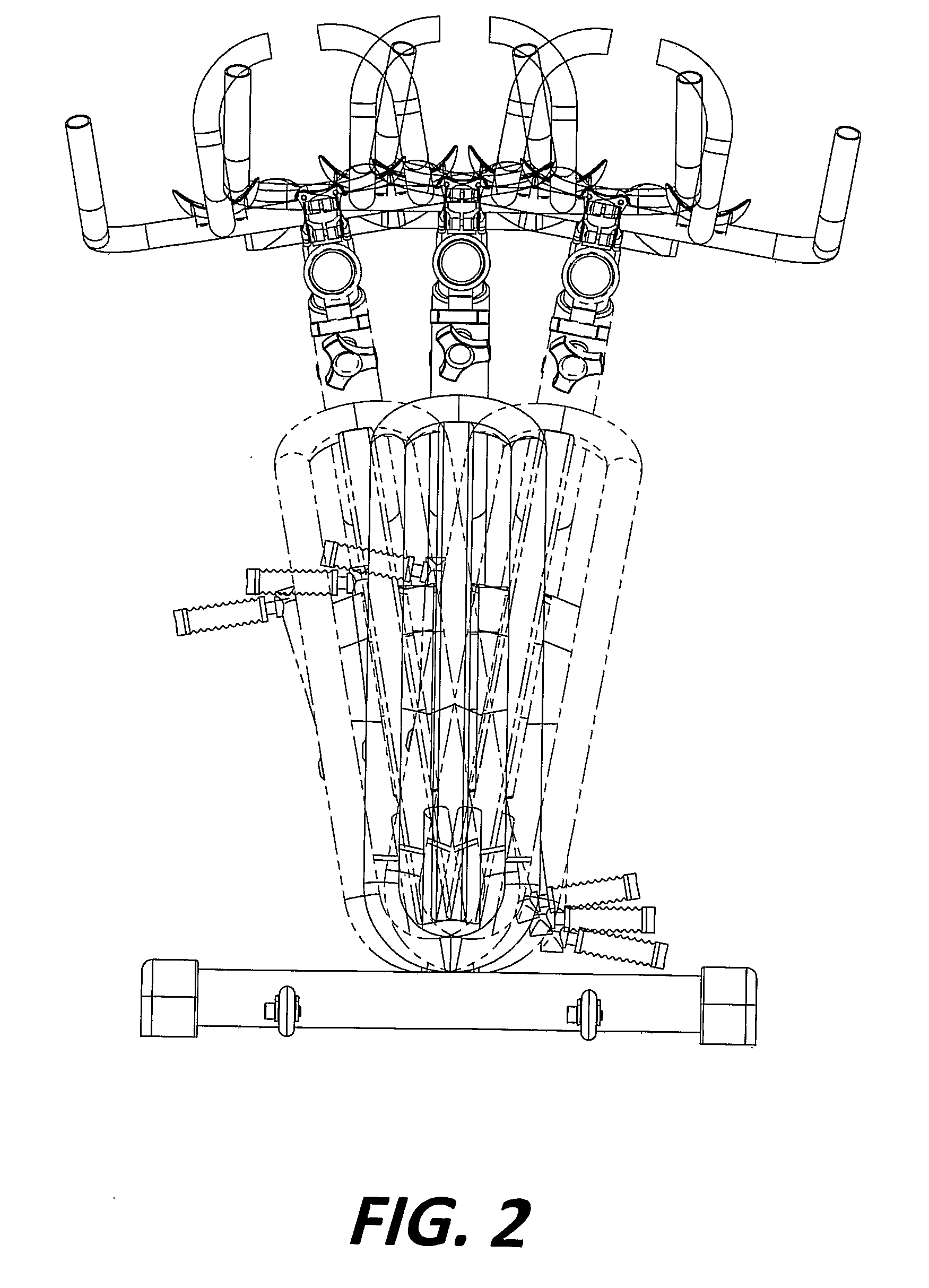 Stationary articulated bicycle