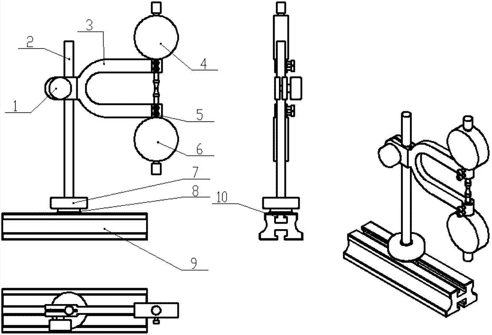 Device used for testing guided missile model wing or rudder assembling precision