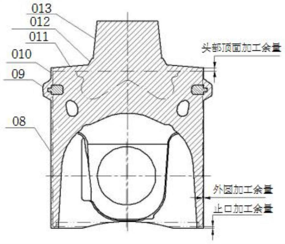 Piston blank, piston forming module and multi-path sequential controlled cooling forming method