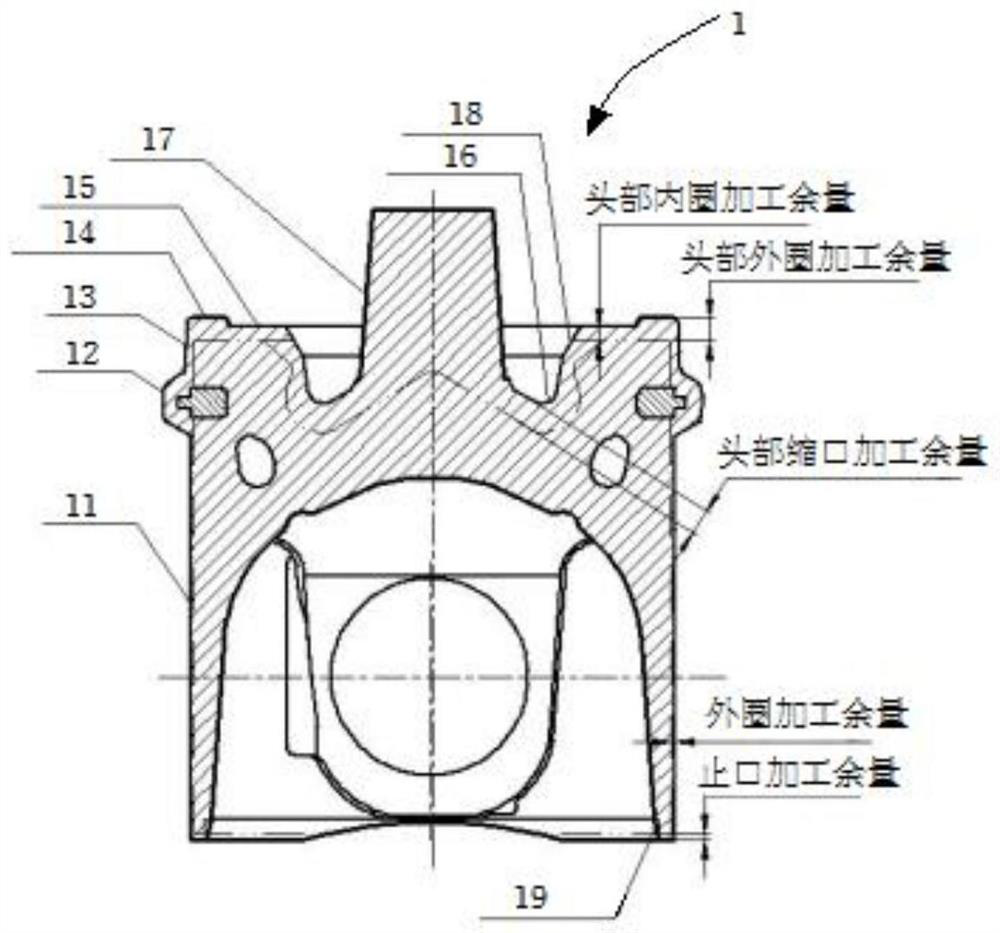 Piston blank, piston forming module and multi-path sequential controlled cooling forming method