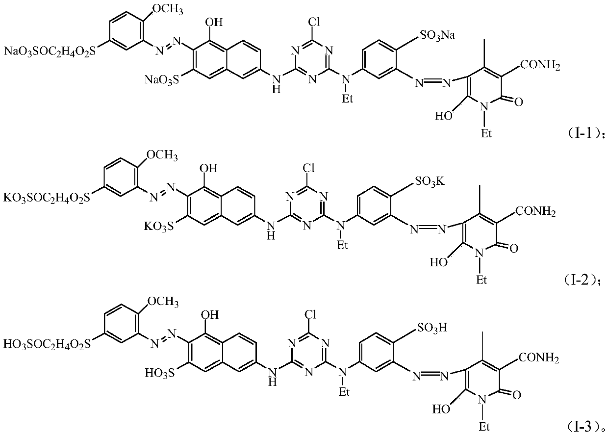 A kind of reactive orange dye and its preparation method and application