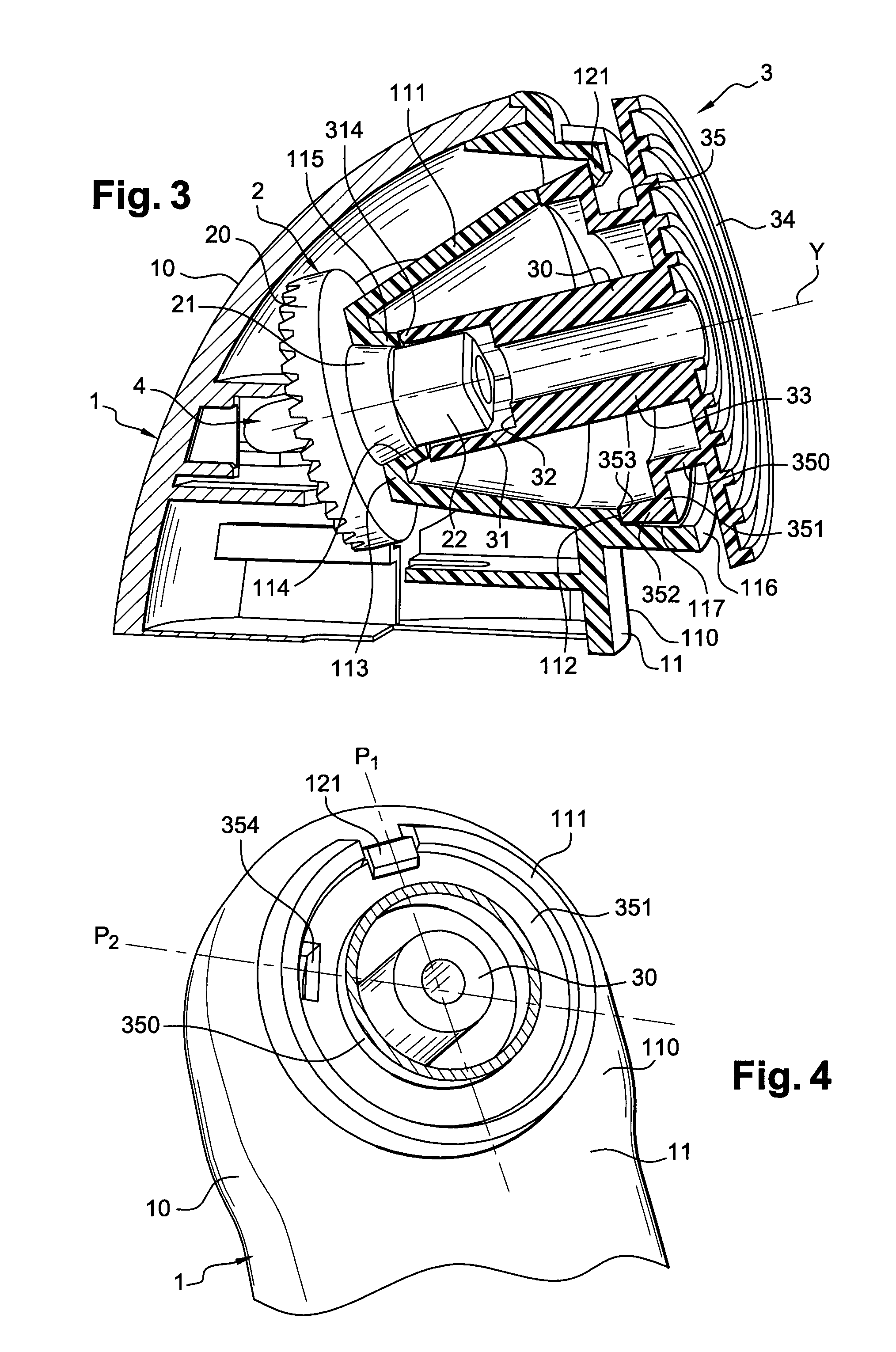 Head for massaging and/or dispensing a product and device provided with such a head