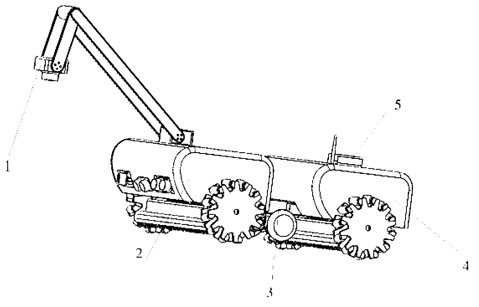 Negative pressure absorption climbing type robot used for detecting fissure of bridge