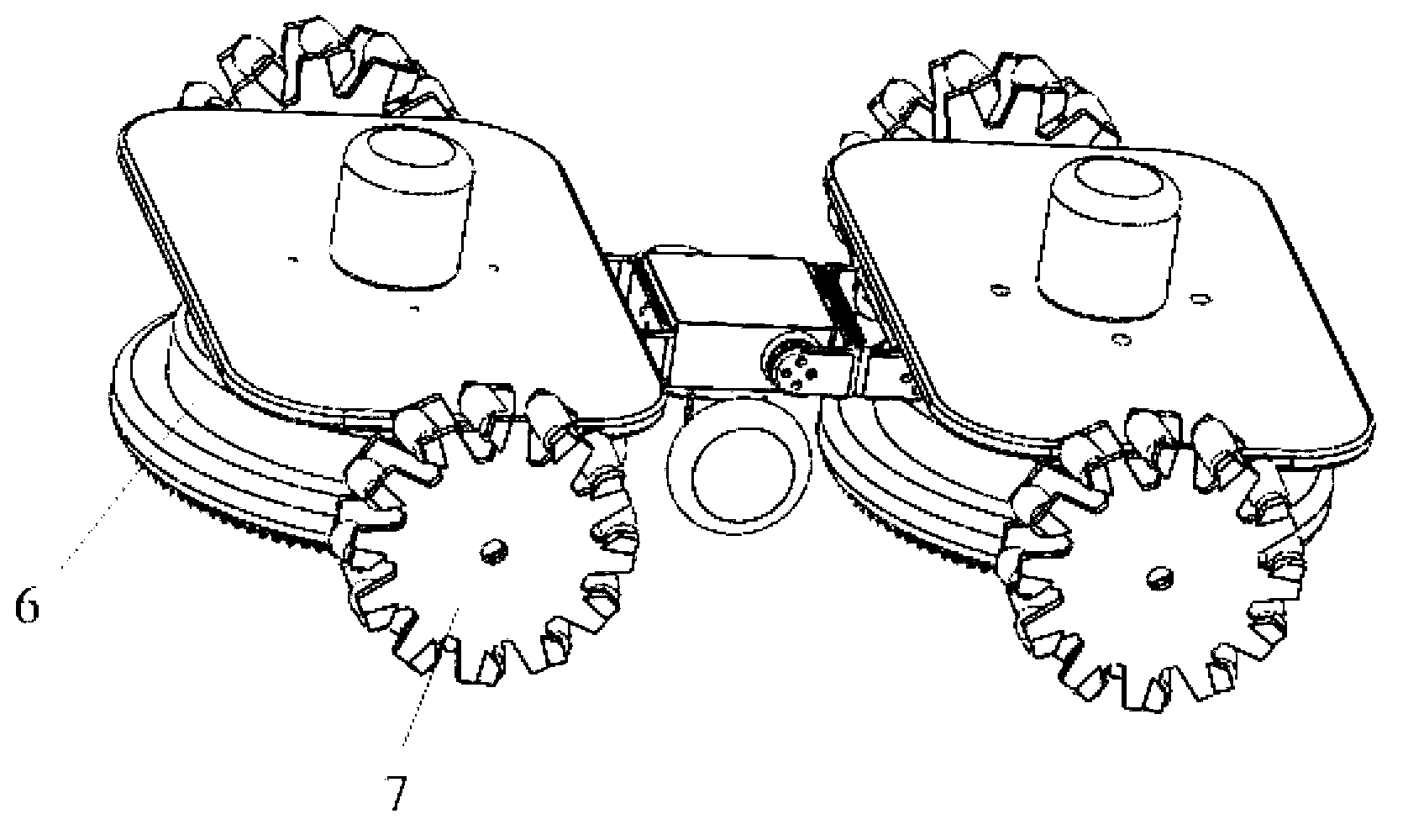 Negative pressure absorption climbing type robot used for detecting fissure of bridge