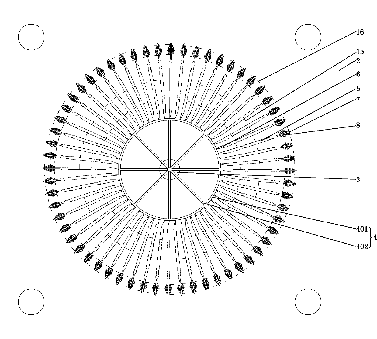 A toothpick mold with interdental brush and its manufacturing method