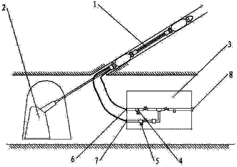 Overburden water flowing fractured zone observation system and detection drilling method thereof