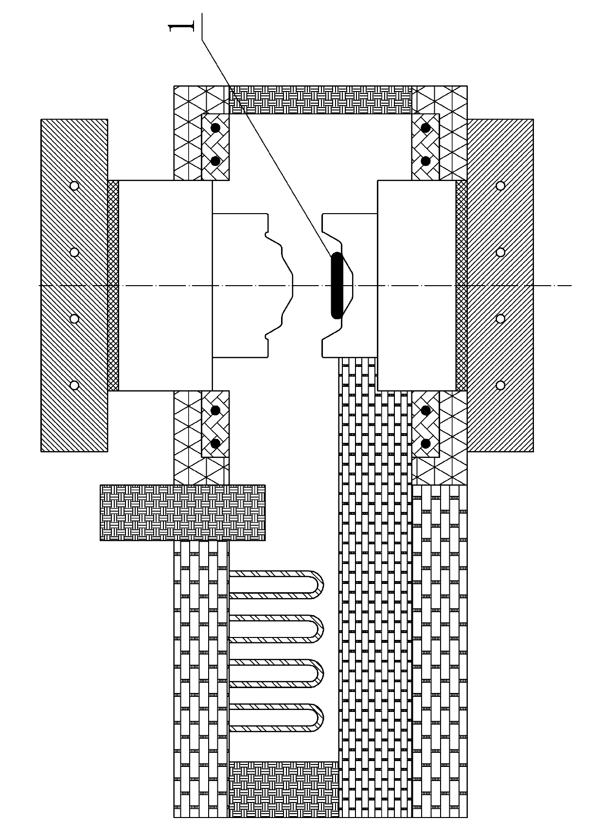 Double-chamber high-temperature forging and forming device of TiAl intermetallic compound forge piece and method thereof