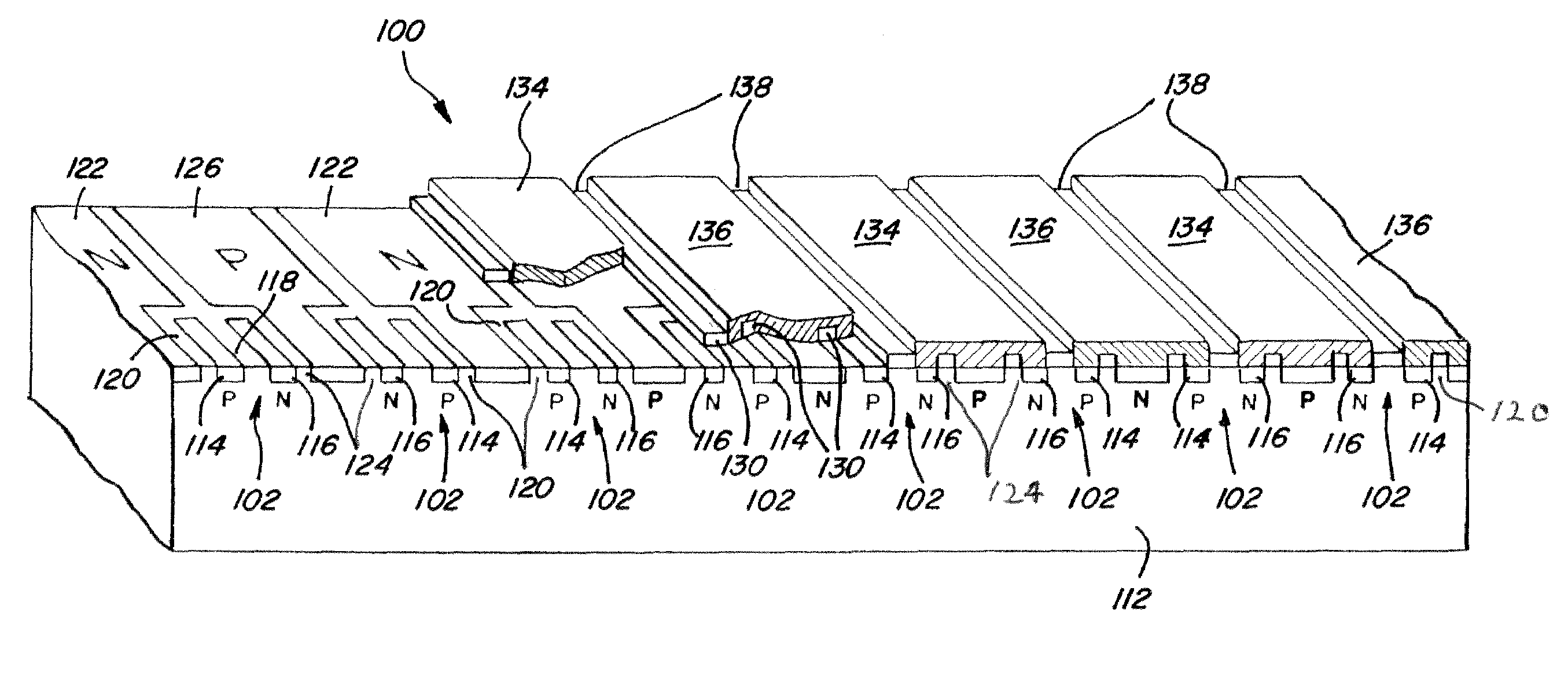 Monolithic semiconductor microwave switch array