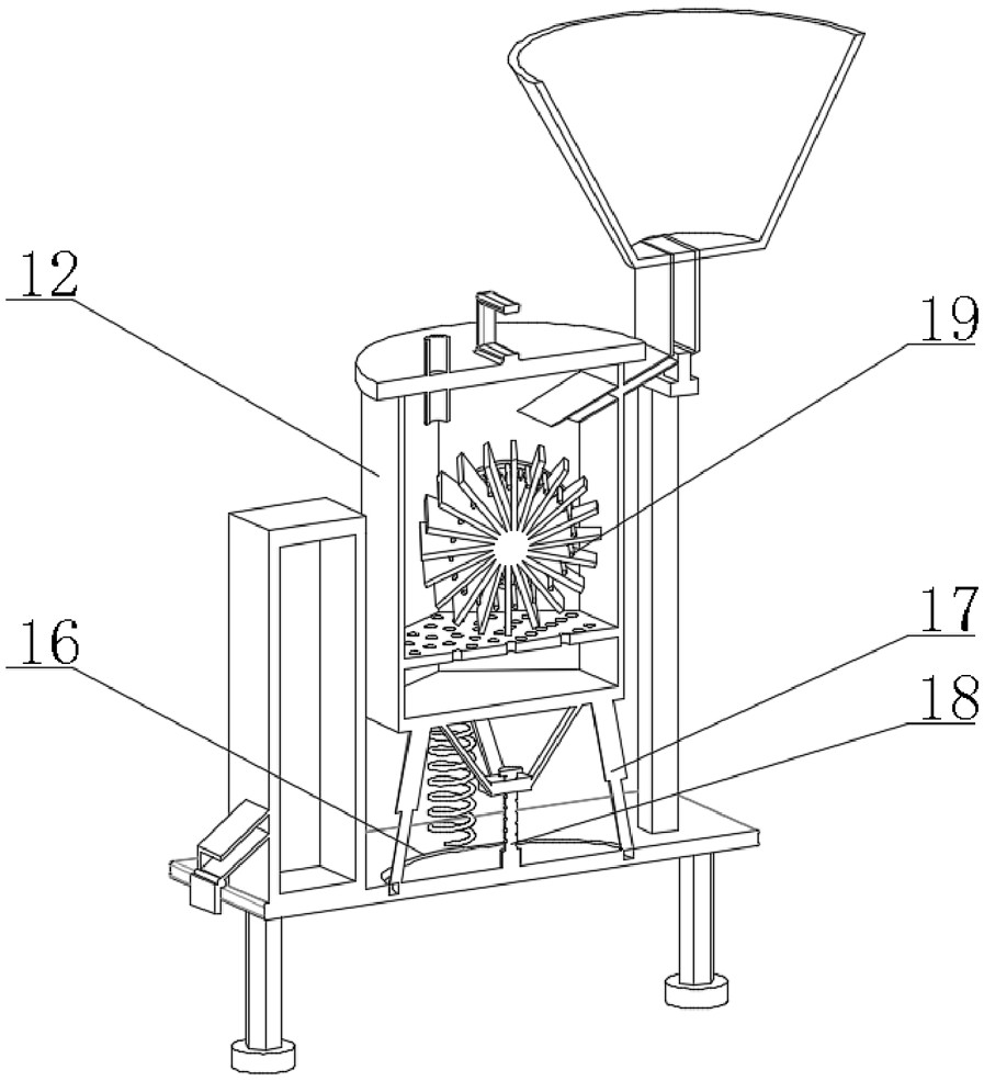 Gravity rotation type sewage treatment device