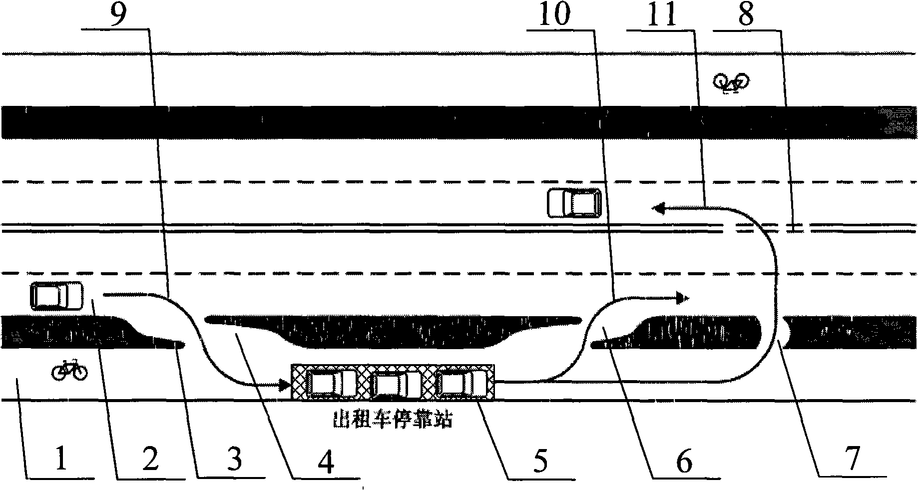 Control method for setting temporary parking station for riding taxi