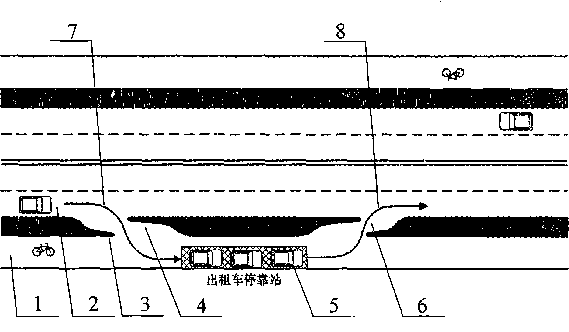 Control method for setting temporary parking station for riding taxi