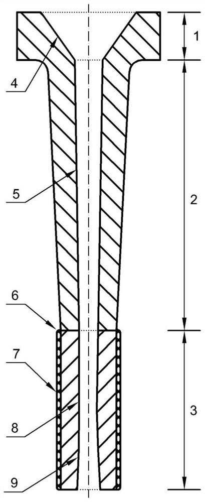 Submerged nozzle with flared outlet and method of use thereof