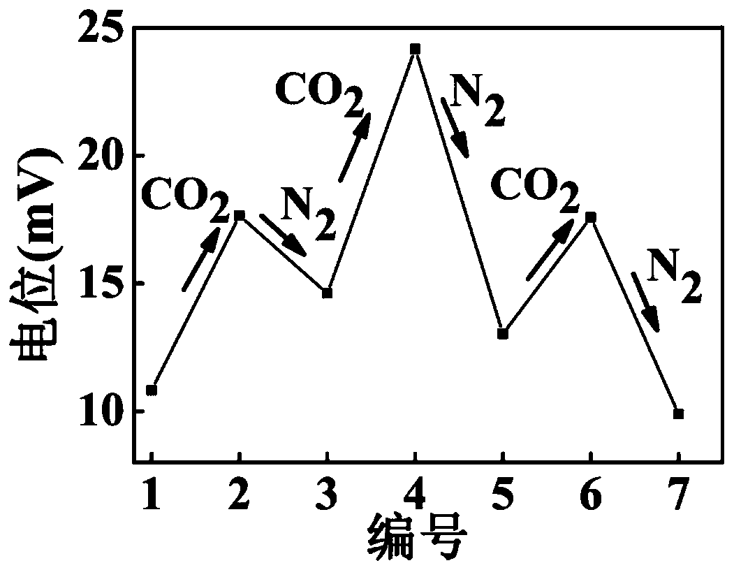 Production method of modified nanometer SiO2 particles with CO2/N2 response