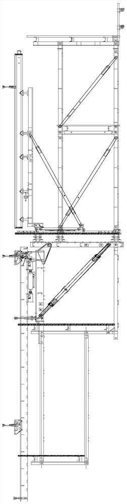 Construction method of hydraulic climbing formwork conversion system for special-shaped pier towers