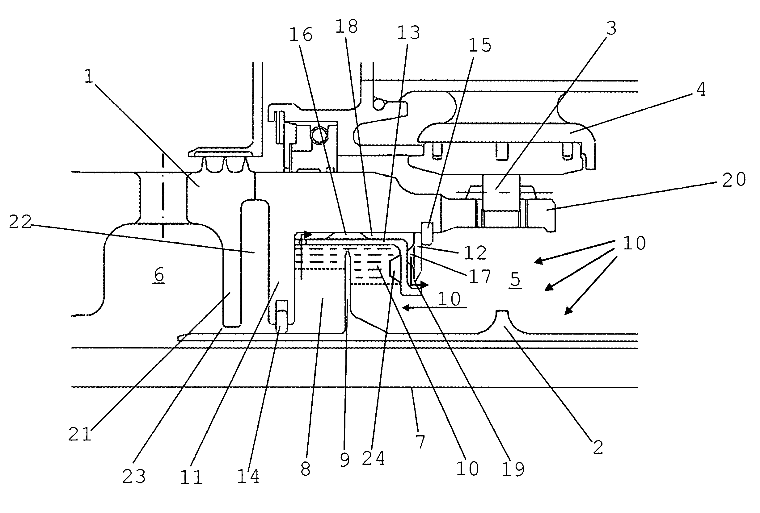 Hydraulic shaft sealing arrangement for high-temperature applications