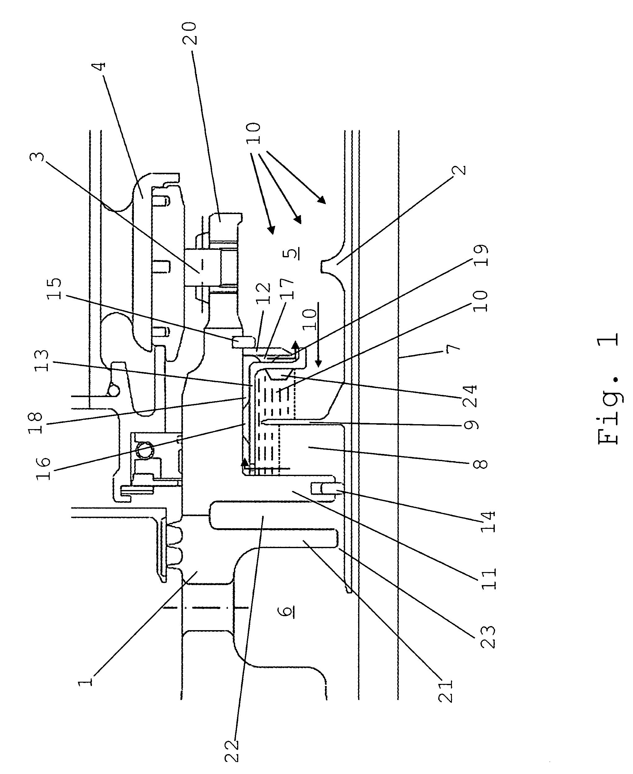 Hydraulic shaft sealing arrangement for high-temperature applications