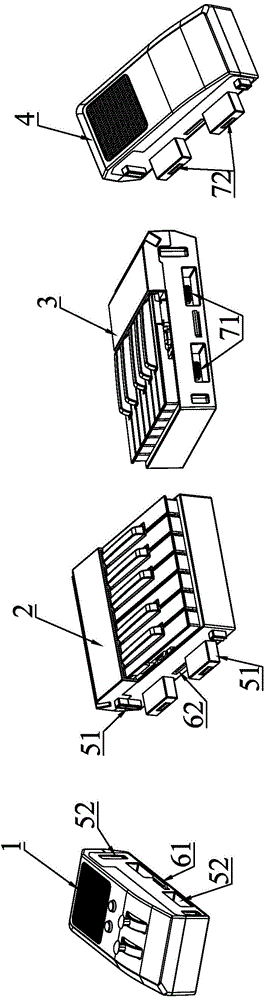 Continuous-combined detachable key module electronic organ