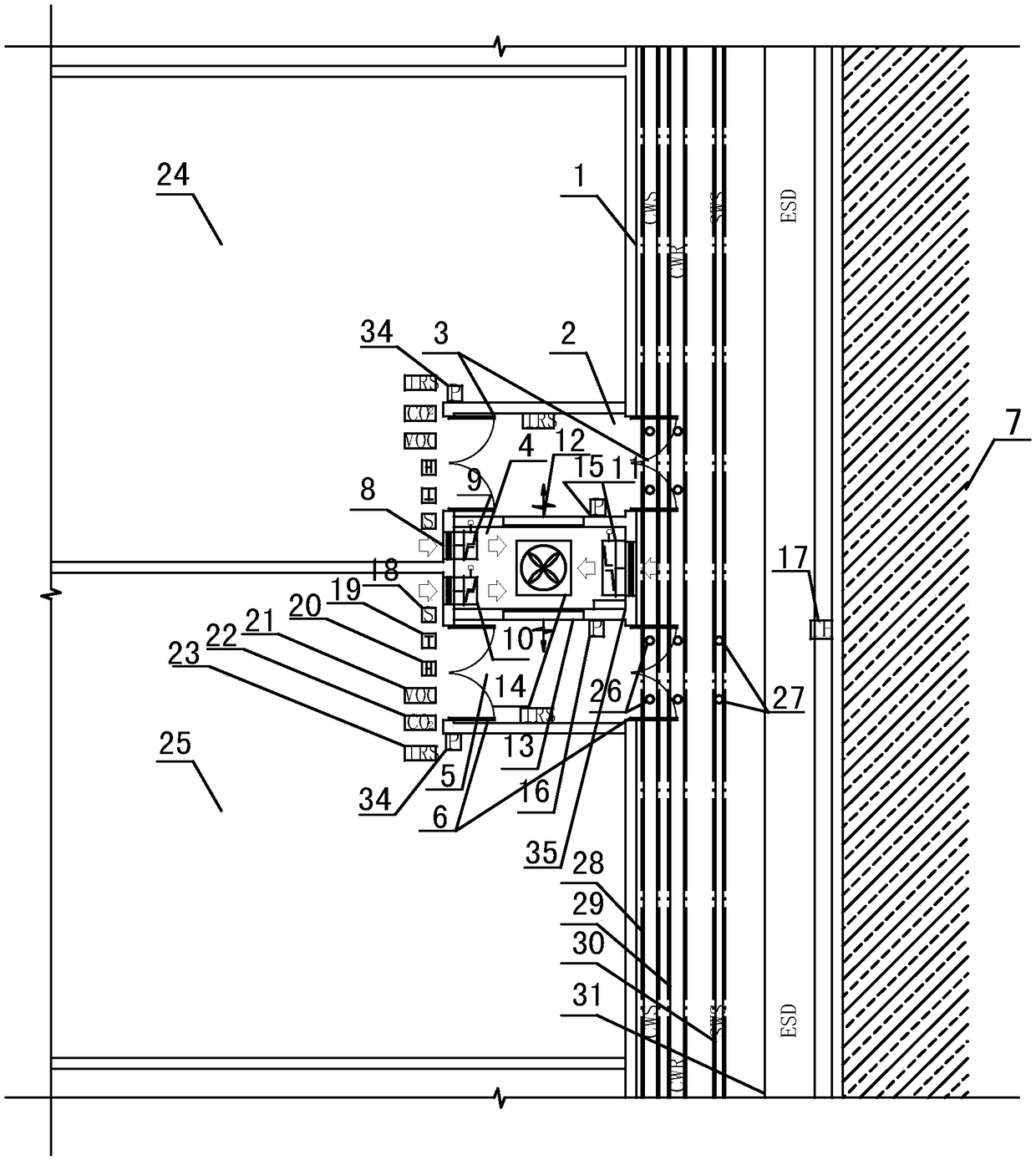 Underground refuge corridor smoke prevention, protection and cold source system and method based on artificial intelligence