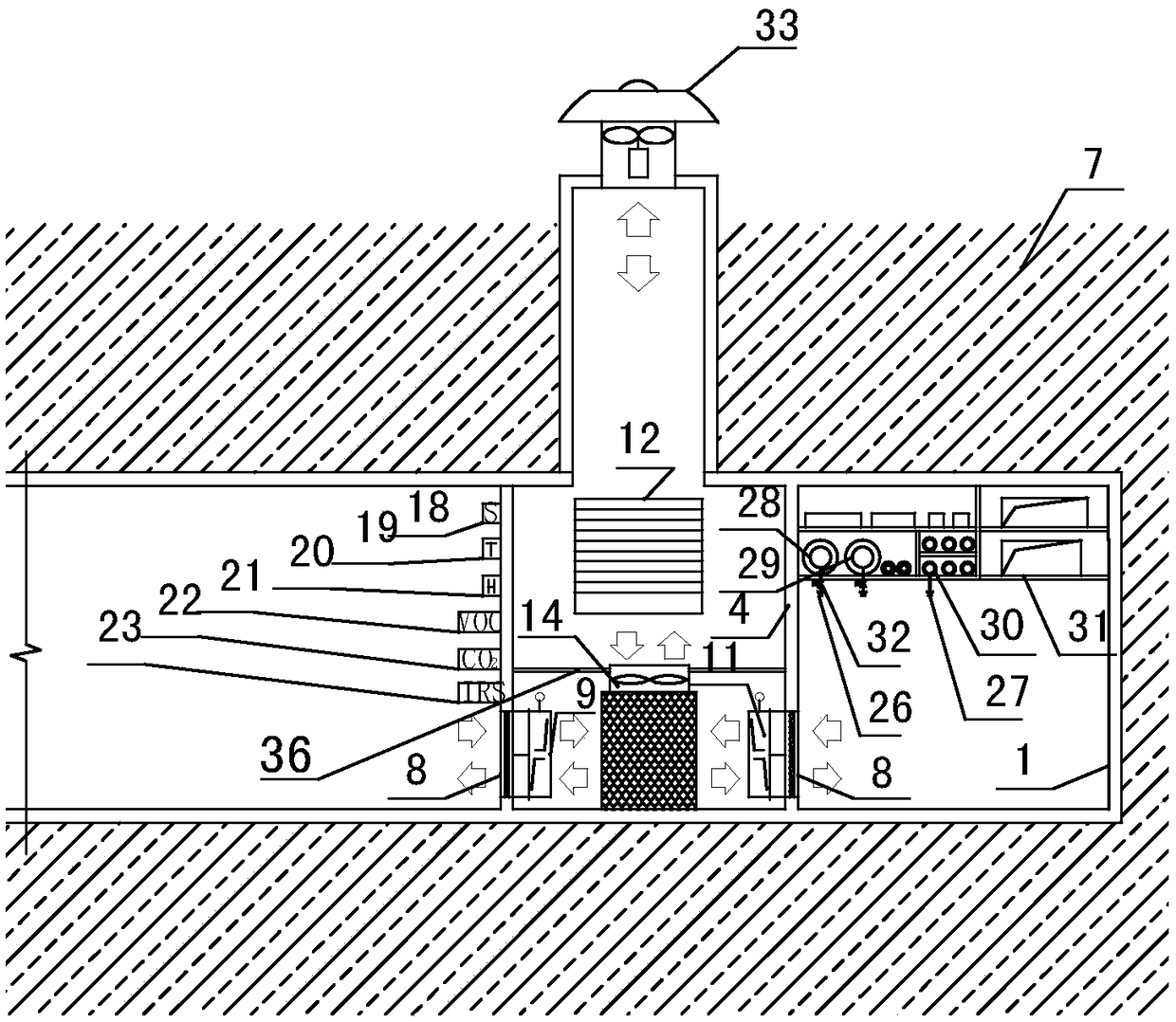 Underground refuge corridor smoke prevention, protection and cold source system and method based on artificial intelligence