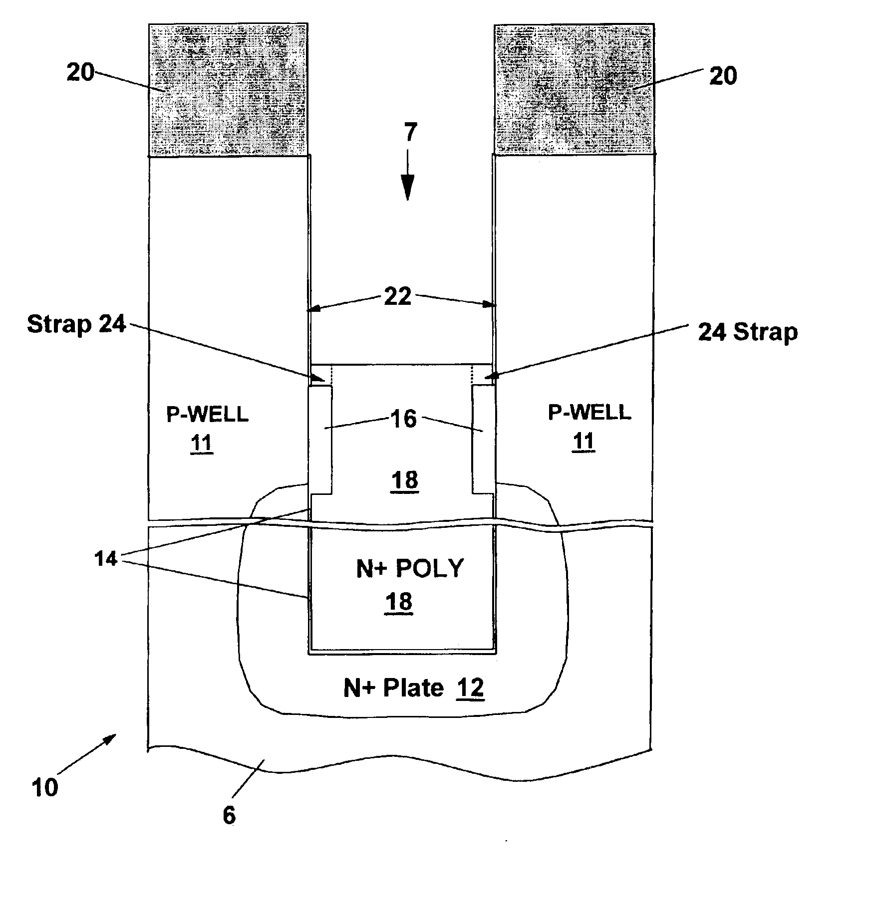 Trench capacitors with reduced polysilicon stress