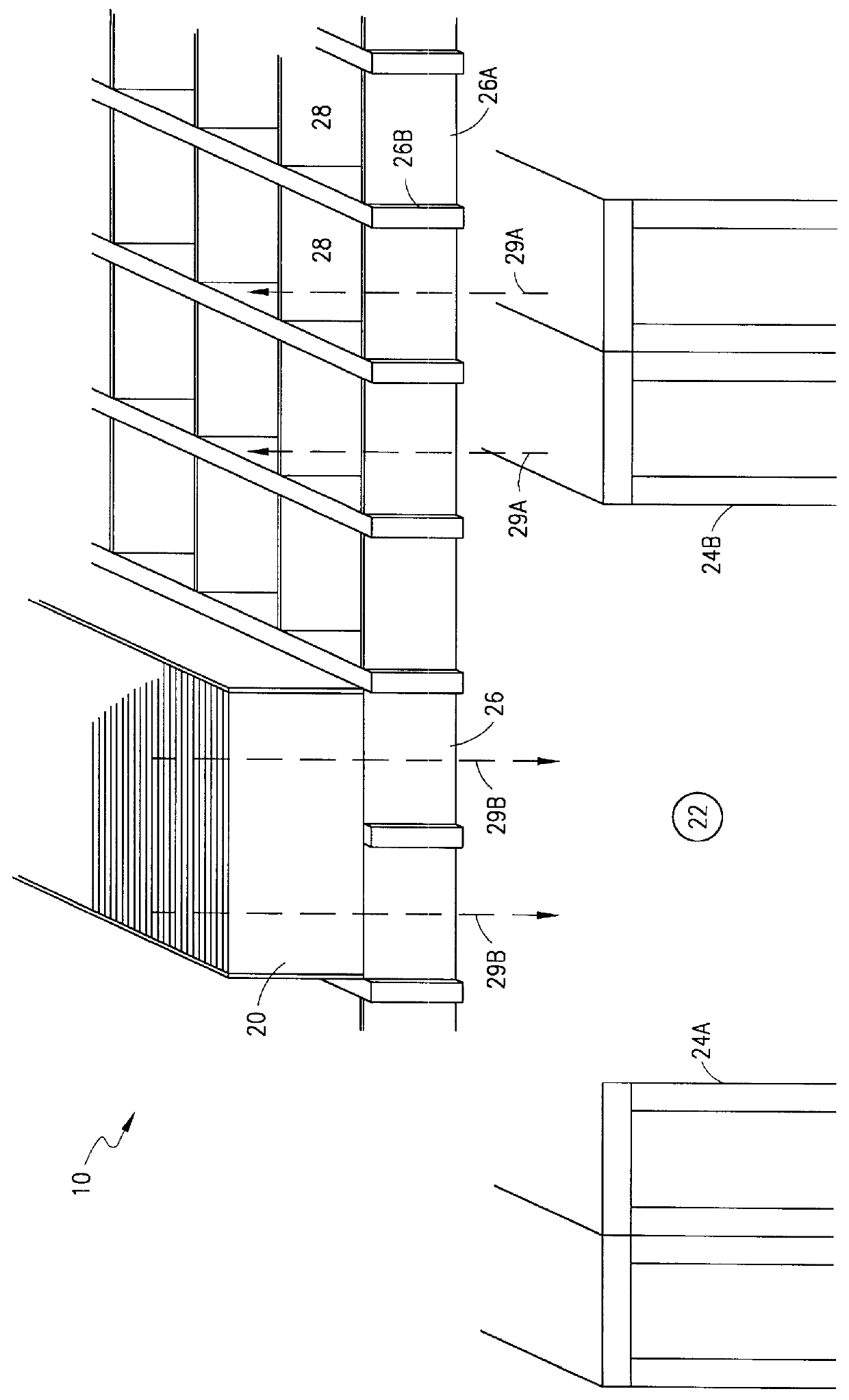 System and method for separating air flows in a cooling system