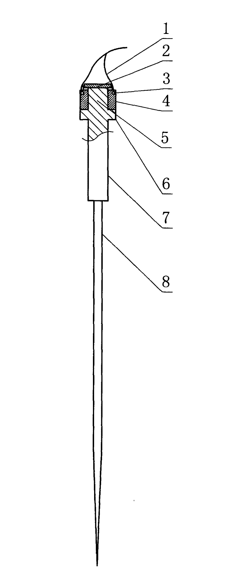 Telescope-feed magnetoelectric needle and holder