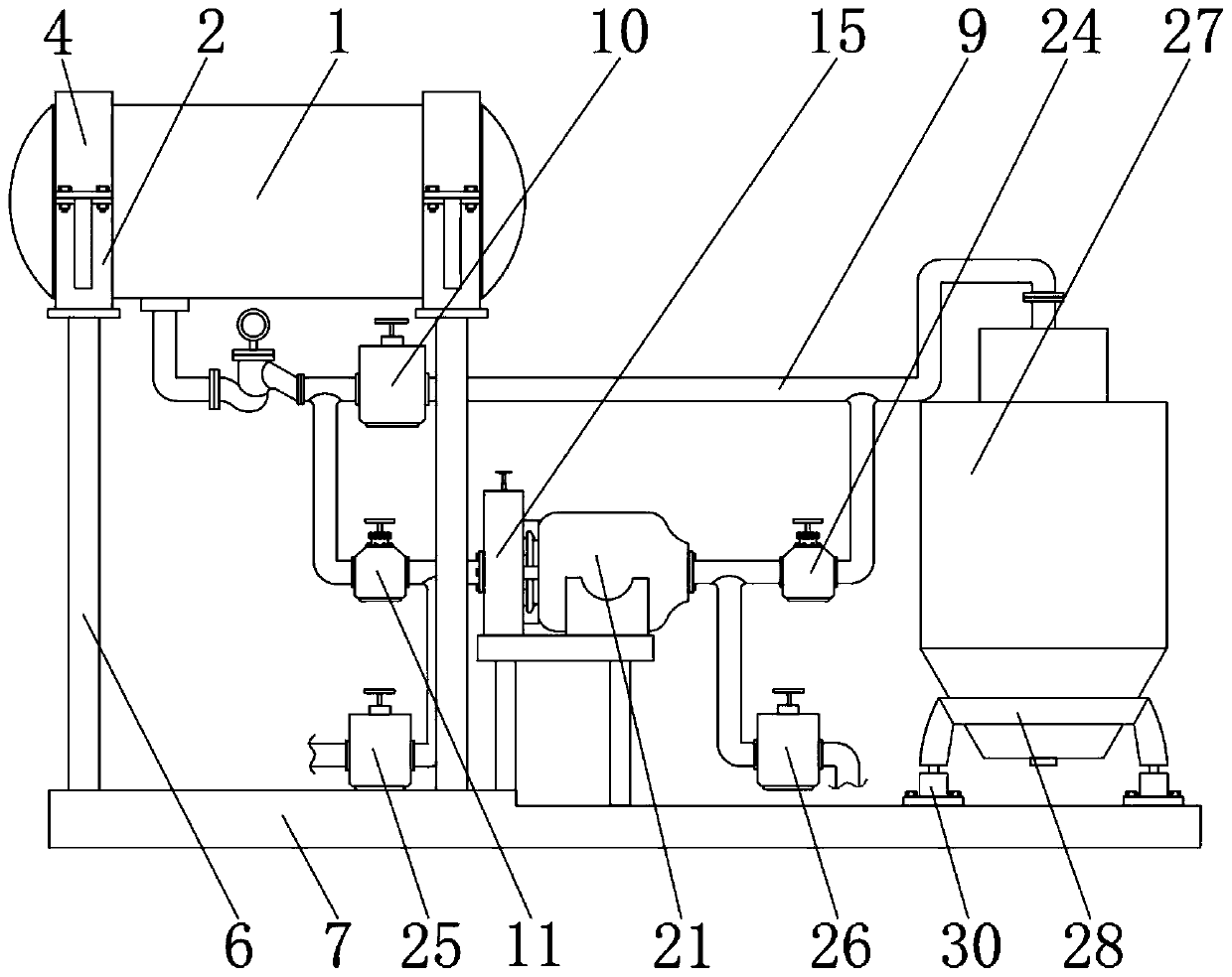 Online cleaning device for low-pressure fuel gas filter