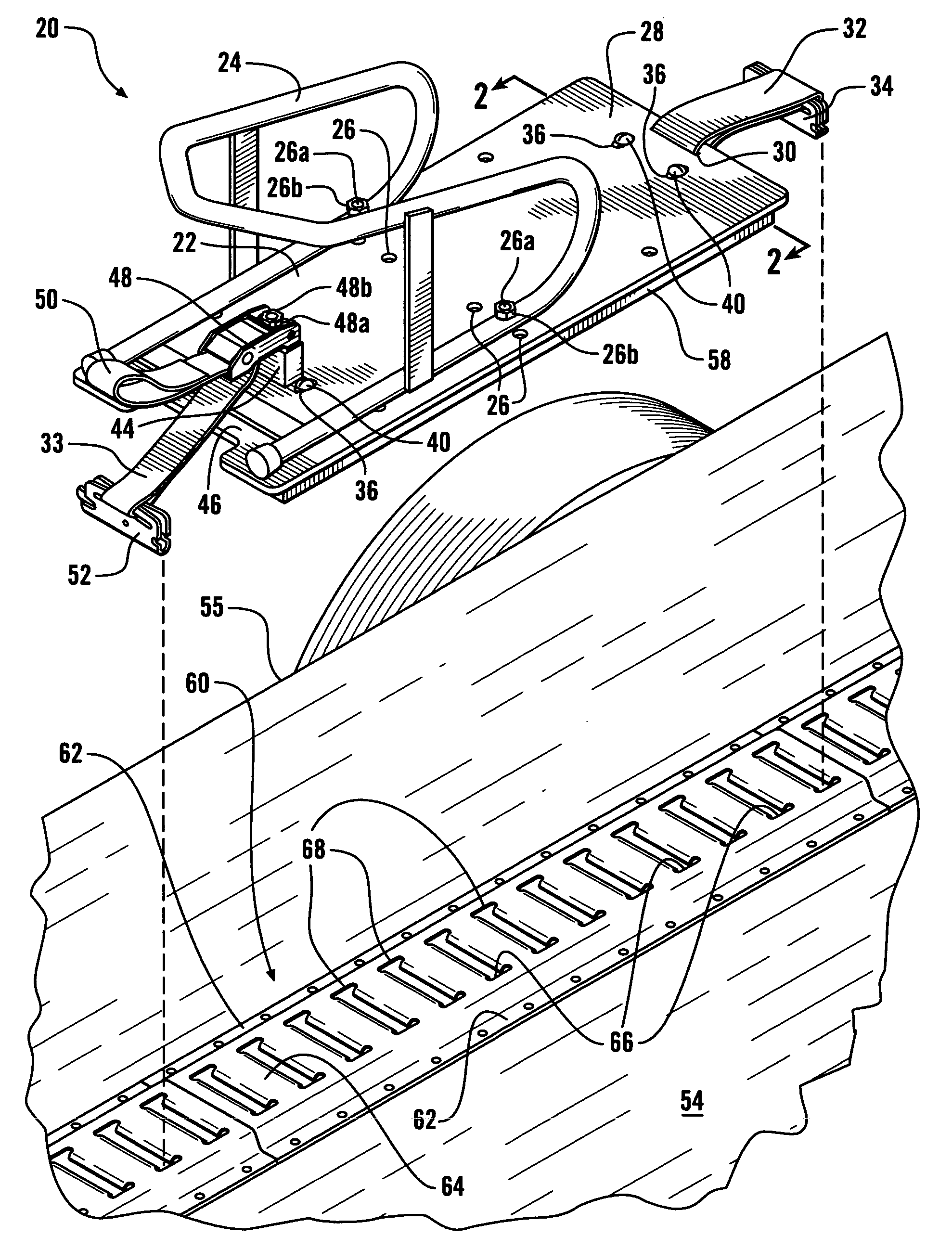 Wheel chock mounting plate assembly