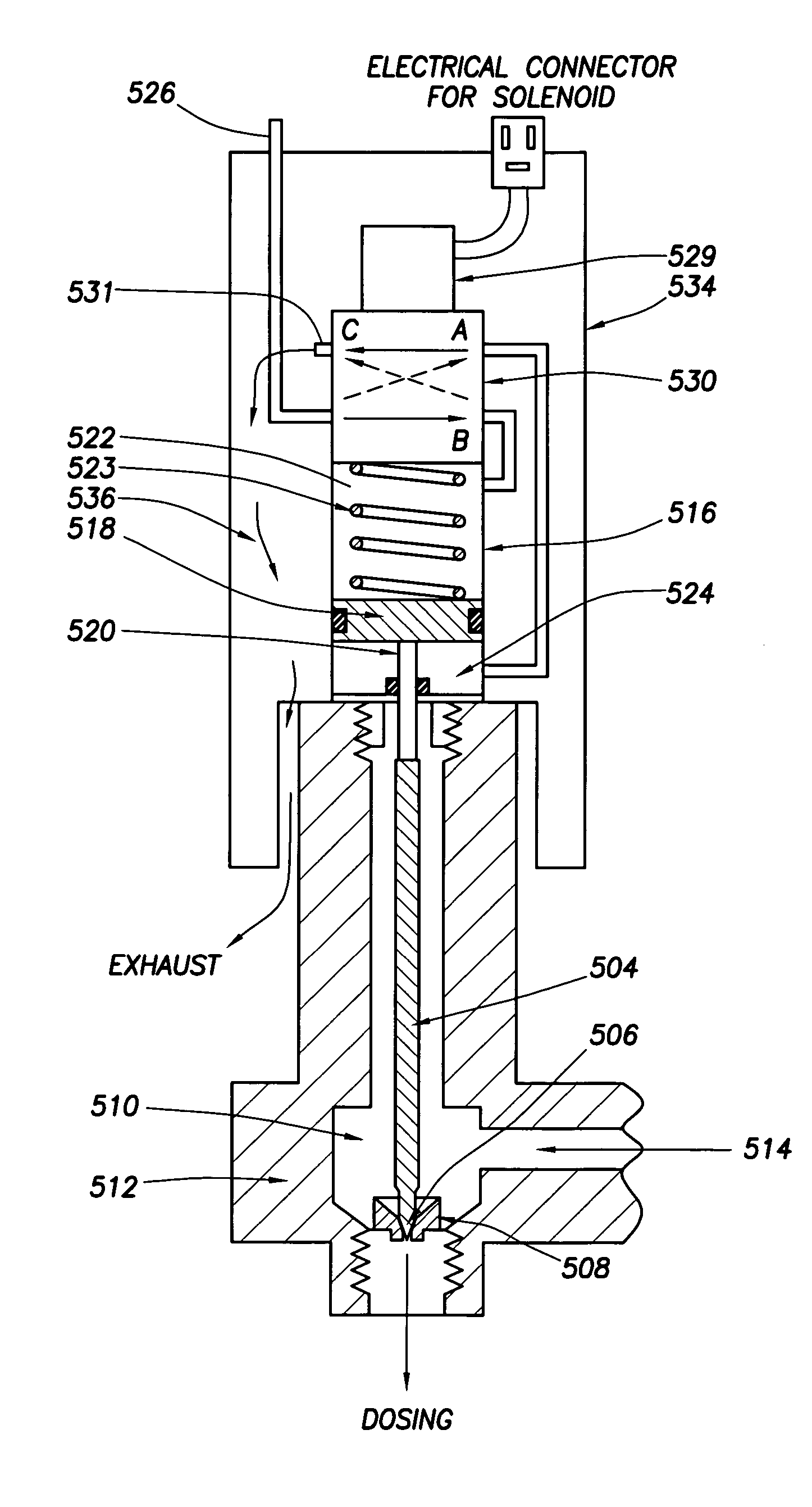 Liquid delivery system with horizontally displaced dispensing point