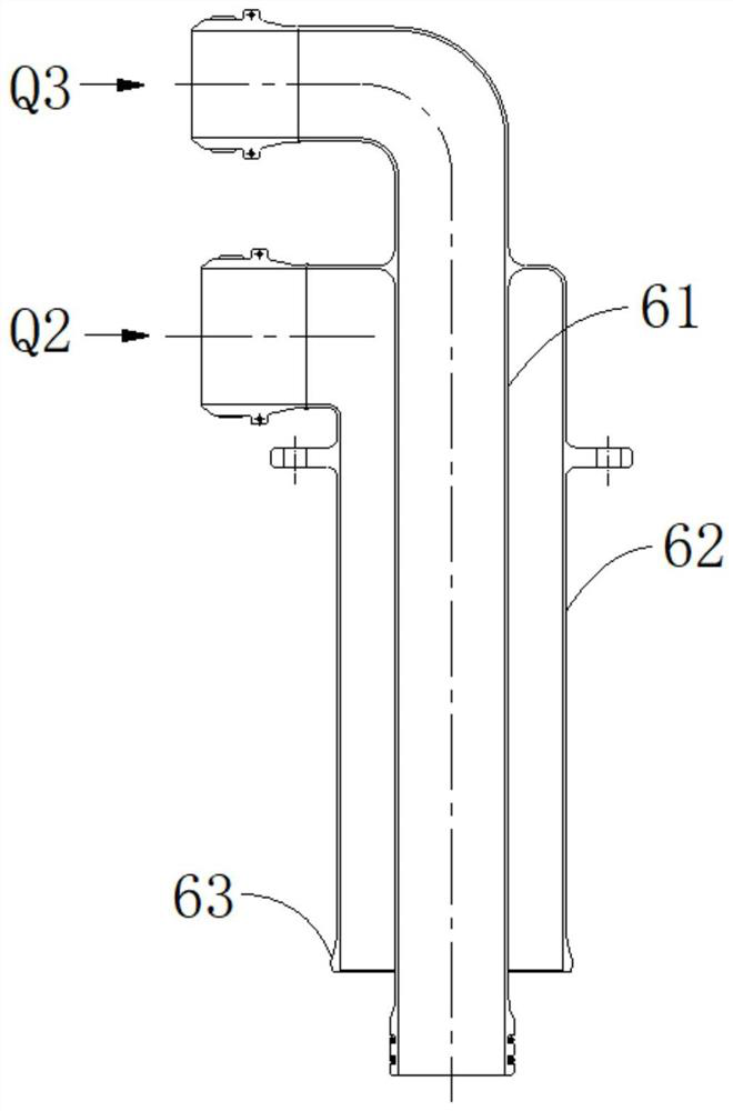 Structure for preventing lubricating oil coking and leakage deflagration at inter-turbine casings