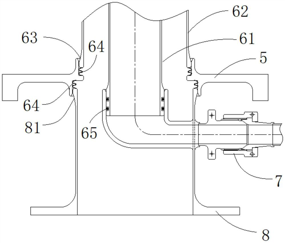 Structure for preventing lubricating oil coking and leakage deflagration at inter-turbine casings