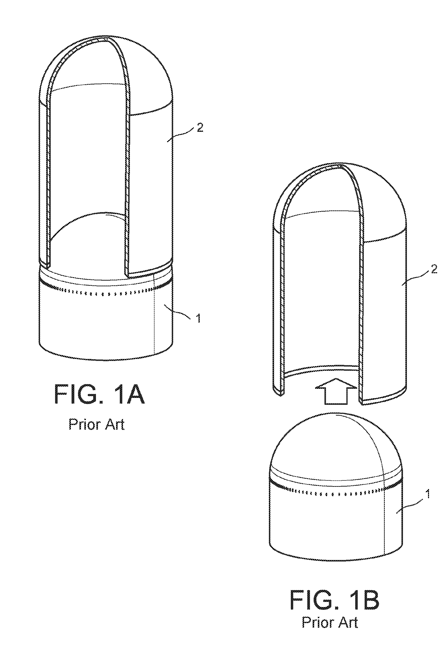 Method and device for linear connection and separation of two elements, with offset energy means