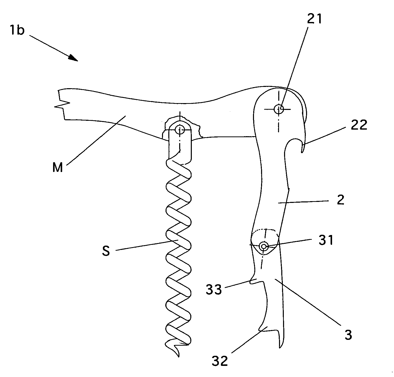 Cork-screw with double propping lever