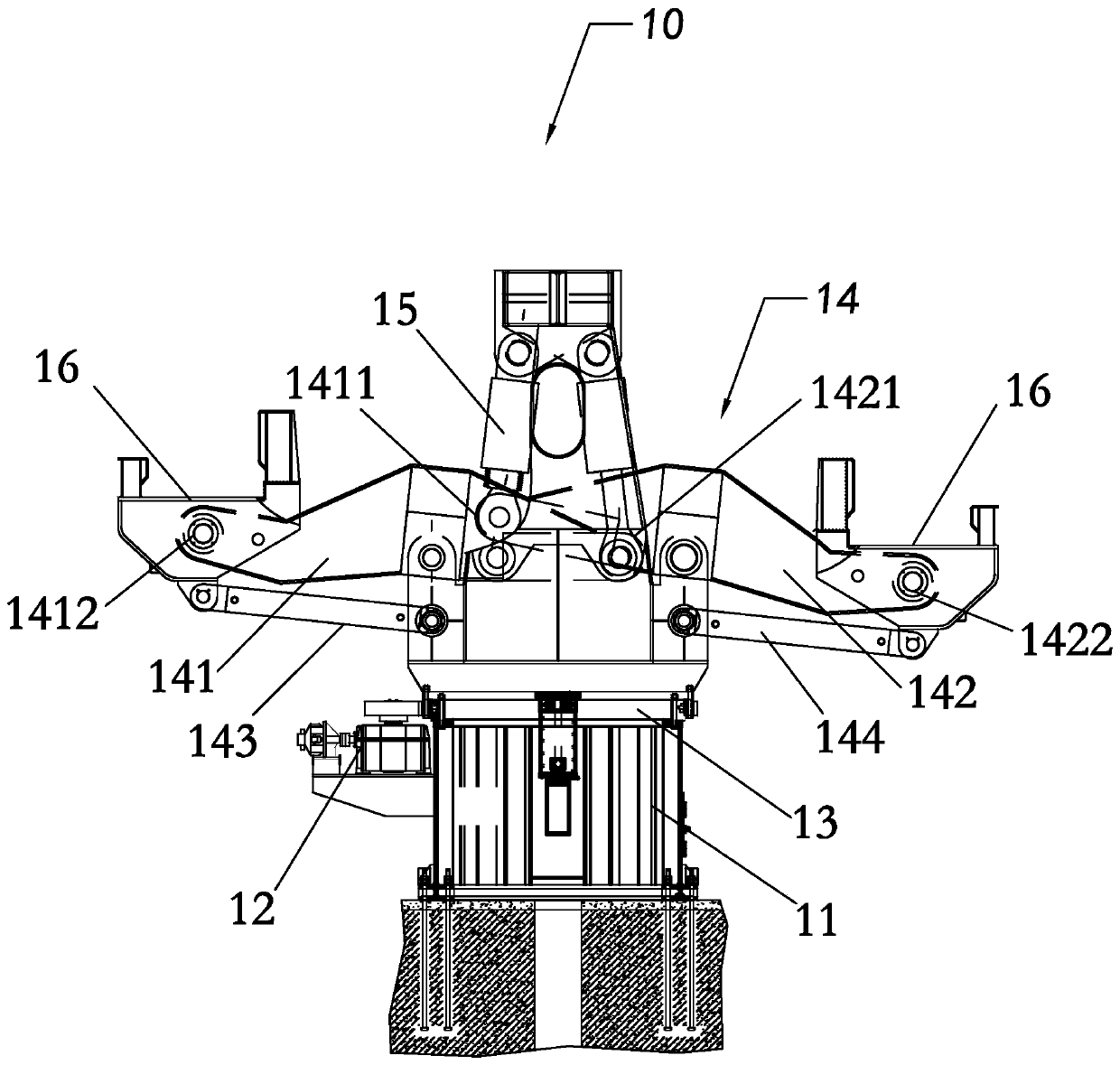 Work method of automatic continuous casting blank casting device