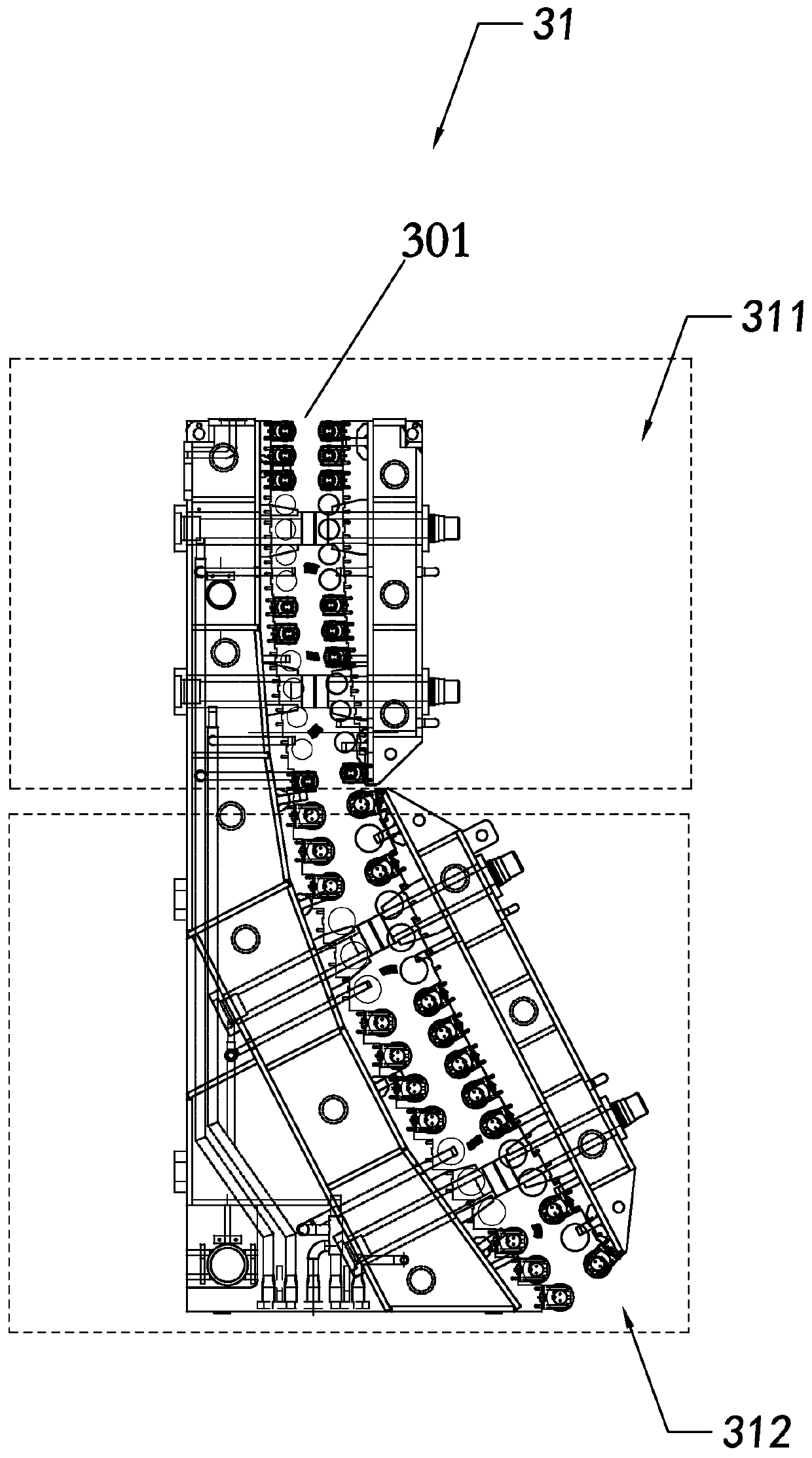 Work method of automatic continuous casting blank casting device