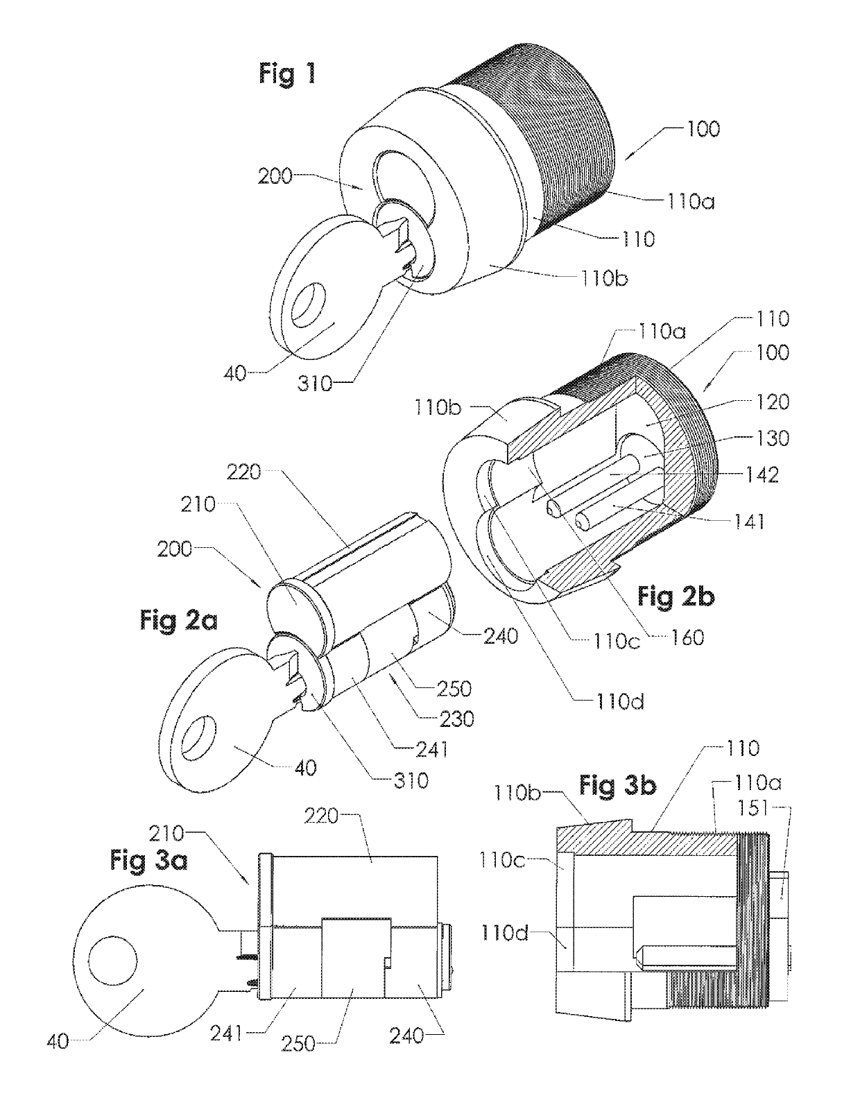 Interchangeable cylinder lock core for a cylinder lock unit