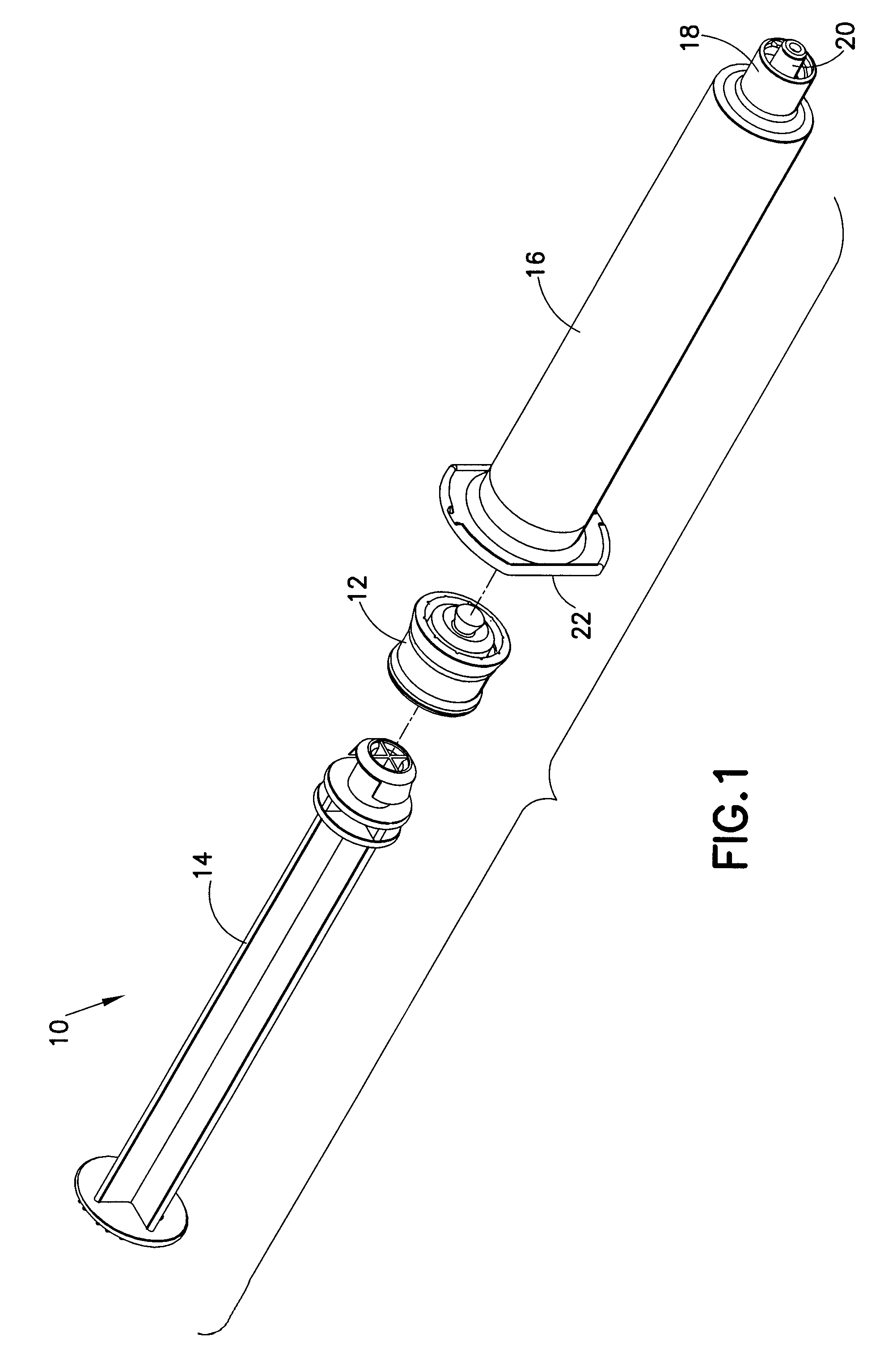 Positive displacement stopper for a pre-filled syringe