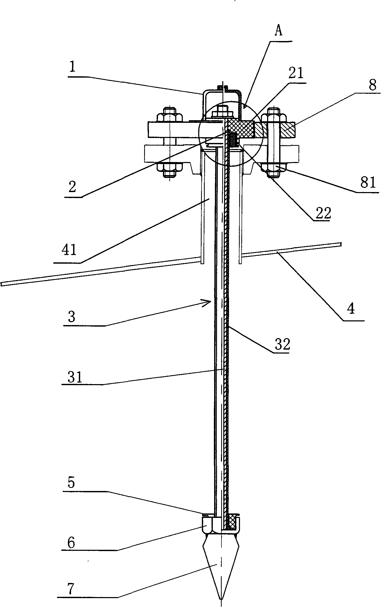 Carbon powder canister material level meter