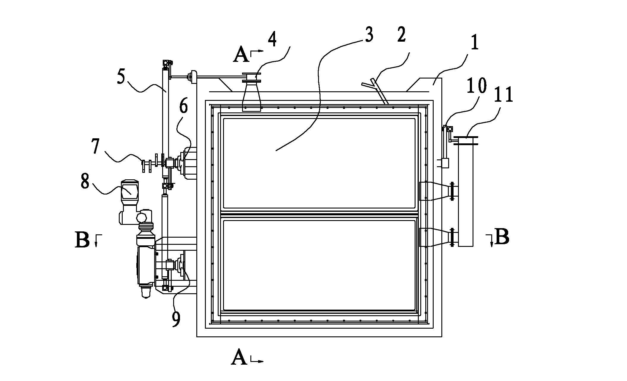 Shutter baffle door provided with sealing device