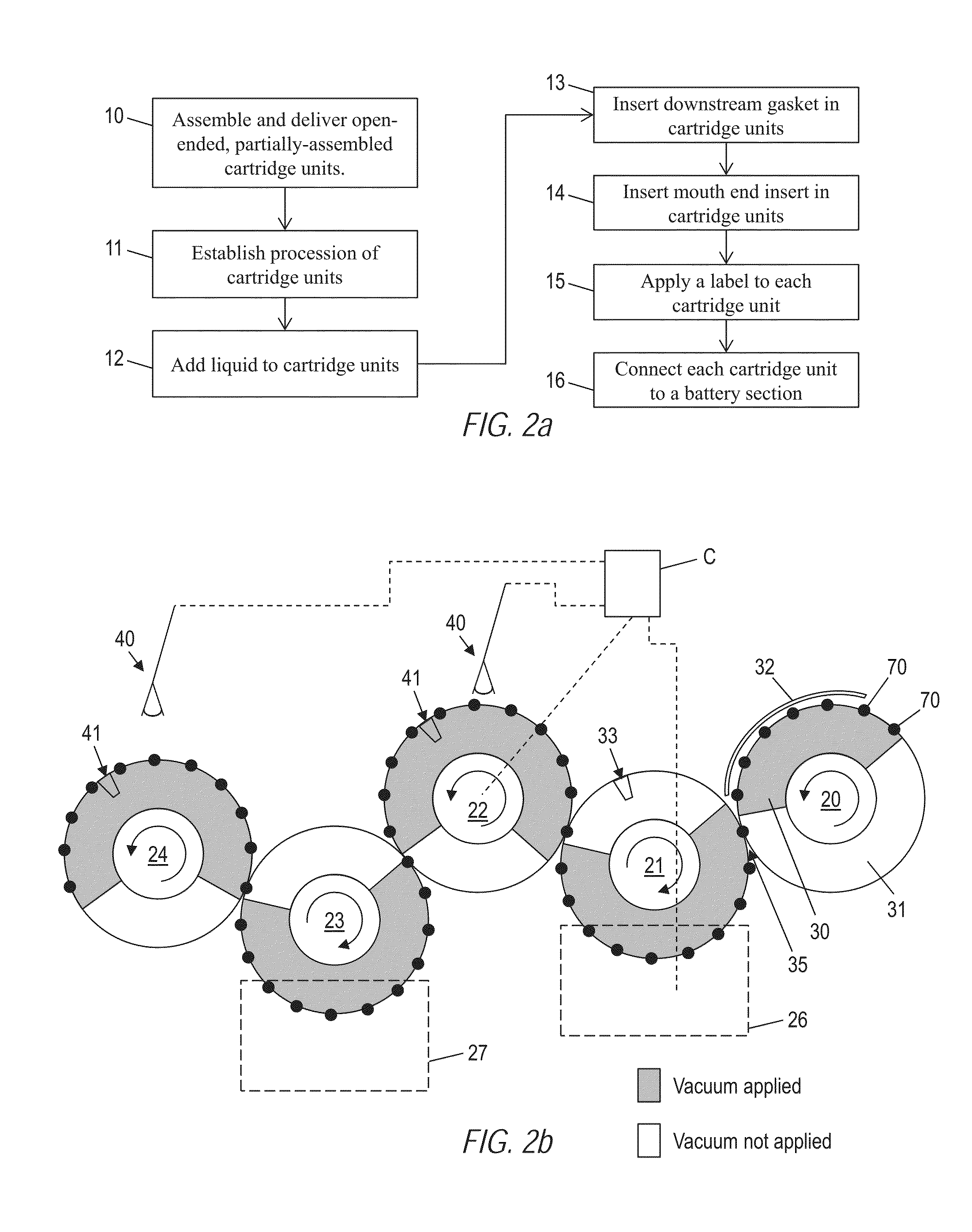Rotatable drum and method and system using the same for the automated production of e-vapor devices