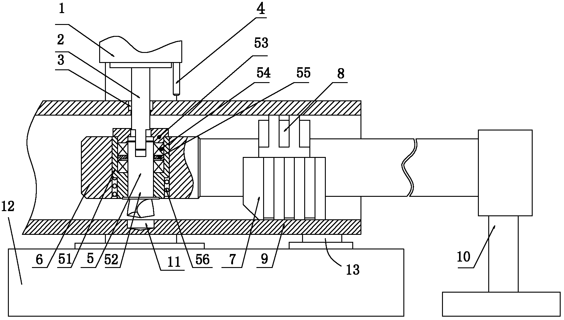 Method and device for machining inner blind hole of perforating gun for oil-gas well