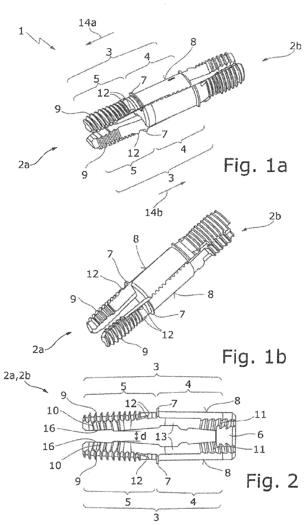 Connector for butt-connecting two components